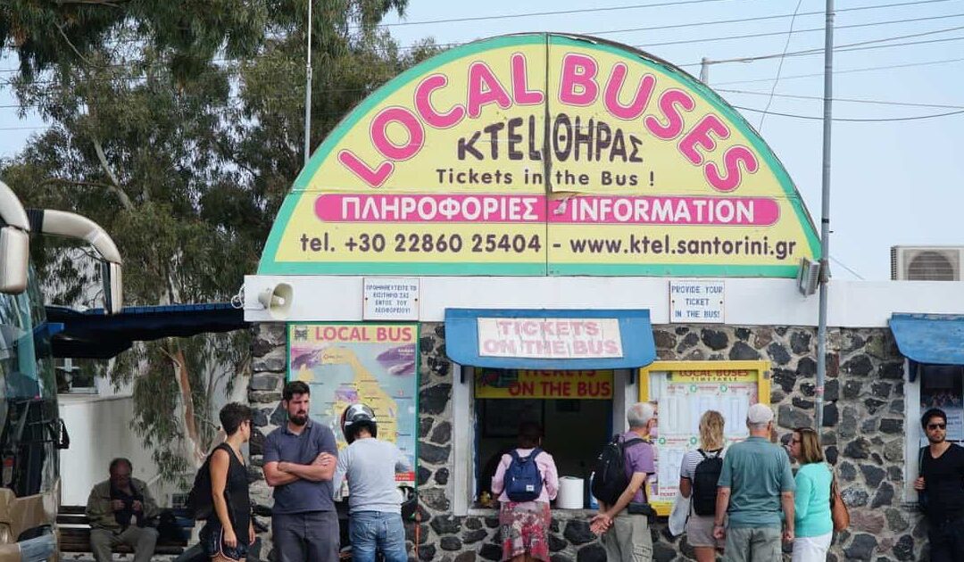 Traveling on a budget? The local bus is the perfect way to explore Santorini without breaking the bank!