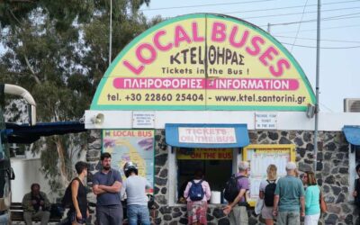Traveling on a budget? The local bus is the perfect way to explore Santorini without breaking the bank!