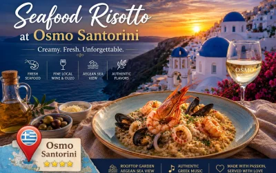 Seafood Risotto in Santorini: Mediterranean Flavor at Osmo Restaurant